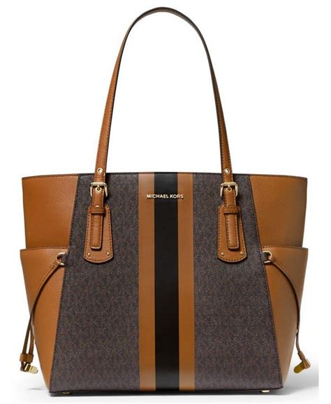 michael michael kors signature glossy voyager east west tote|Michael Kors voyager tote.